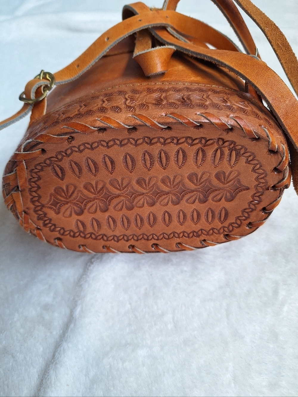 โจ VTG Nicaragua Hand Tooled Leather Mini Backpack โจ - Picture 8 of 12